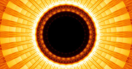 Render with a round technical orange red tunnel