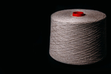 Thread twine on the black background