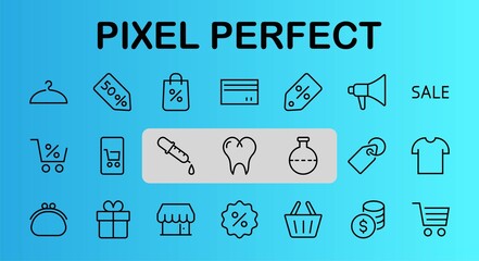 Black Friday Icon Set contains icons of Promotions, Discounts Shopping, Shopping Cart. Editable stroke. Vector Symbols, Linear