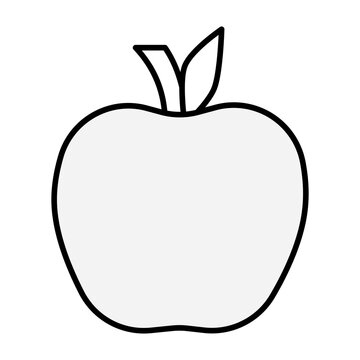 Outline apple isolated on white background. Coloring page.
