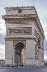 Fototapeta na wymiar Paris, France - 02 05 2021: View of The Triumphal arch
