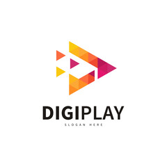 Digital media play with colorful logo design
