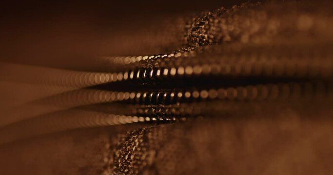 Zip macro - unzipping case / luggage, close up