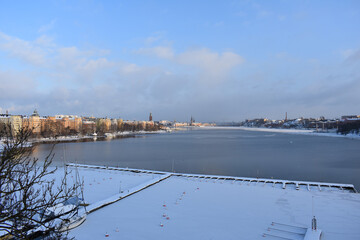 Snow and winter in Stockholm Sweden