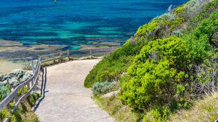 Mornington Peninsula National Park coastline on a beautiful day, Australia