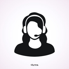 Customer Service, Online Support, Help Desk, Call Vector Icon illustration