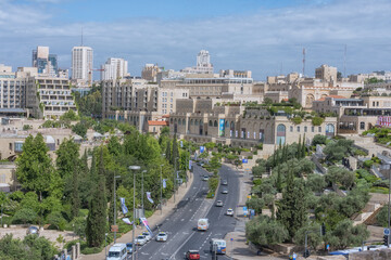 Top view of Jerusalem. City landscape