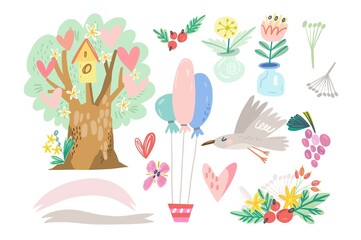 Cute Vector set a elements for creating a family Album.