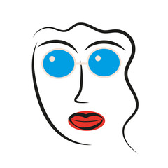 Woman portrait in modern abstract style. Vector illustration for your modern fashion design.