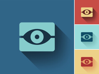 Eye icon, Flat style, Logo icon design template elements, Vector illustration
