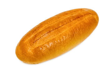 Freshly baked wheat bread. Isolated object on white background. Healthy baked bread. Whole bread on white