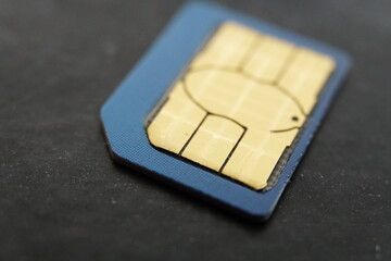 Close-up of mobile SIM card.