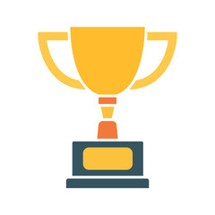 Winner trophy icon vector, symbol of victory event color editable on white background