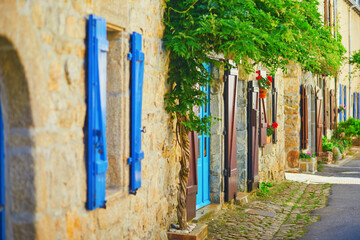 Street of Camaret-sur-Mer, popular tourist attraction in Finistere, Brittany, France