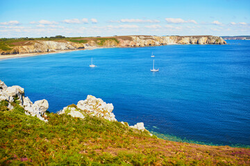 Scenic view of Crozon peninsula, one of the most popular tourist destinations in Brittany, France