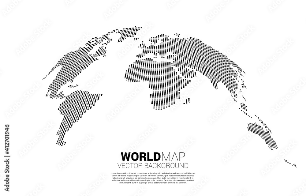 Poster World map from square pixel. concept of global Digital network