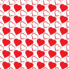 seamless pattern with red hearts