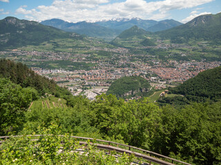 Fototapeta na wymiar high angle view of the city of trento in italy