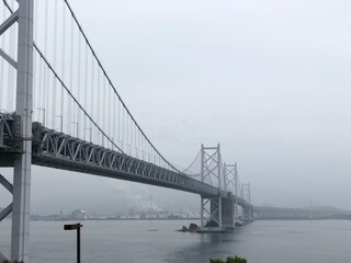 View Of Suspension Bridge Over Sea