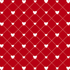 Abstract lined vector pattern with hearts geometric elements.Vector illustration.