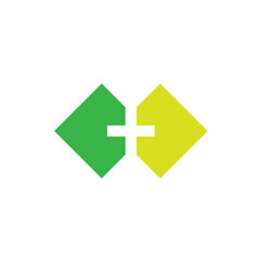 Plus medical service logo design vector
