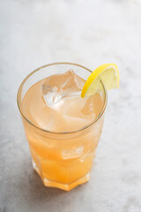 Kombucha cocktail, prepared with fermenting tea with symbiotic culture of bacteria and yeast