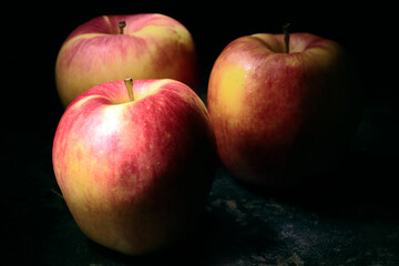 three red apples