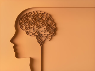Brain shaped maze. Concept image of study and brain behavior.