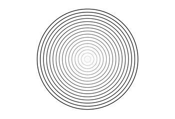 Fototapeta na wymiar Concentric circle element. Black and white color ring. Abstract vector illustration for sound wave, Monochrome graphic.
