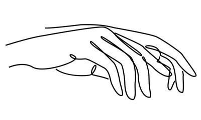 Lady' hands silhouette. The elegant hands of a girl. Suitable for cosmetics advertising. Vector illustration.