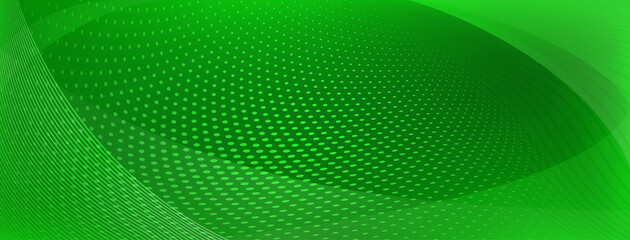 Abstract background made of curves and halftone dots in green colors