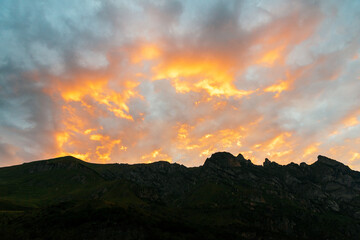 sunset over the mountains