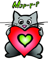 Cat and heart