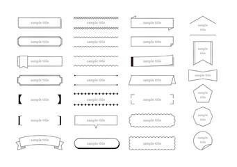 手描きフレーム　ペンタッチ　イラストセット