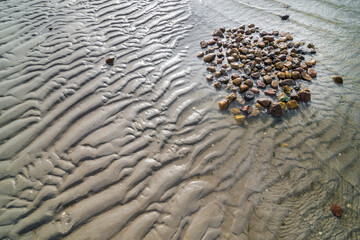 Stone Pebbles in a Tidal Zone