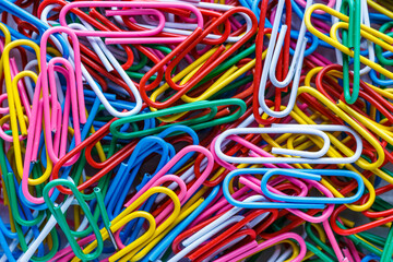 colored paper clips.Conceptual image of education.