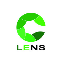Lens camera logo icon isolated on white background