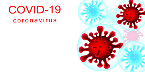 Illustration of Virus background, Coronavirus disease COVID-19 infection medical on white background.