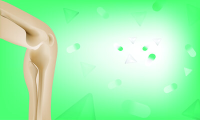 Joint pain illustration. Bone pain. Ache. Arthritis. Orthopedic medical concept.