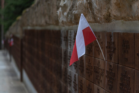 Polish flag in Khhatyn