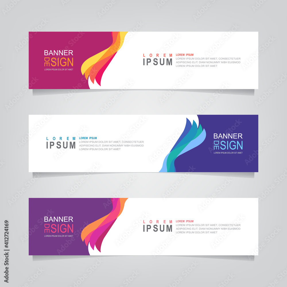 Fototapete vector abstract web banner design template. collection of web banner template. abstract geometric we