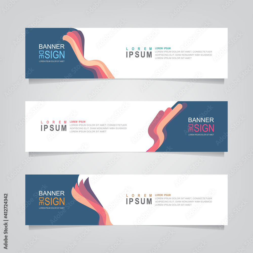 Wall mural vector abstract web banner design template. collection of web banner template. abstract banner for s