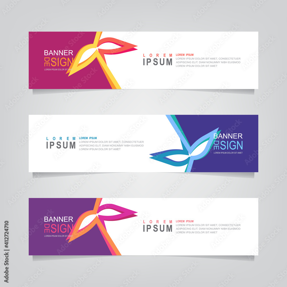 Wall mural vector abstract web banner design template. collection of web banner template. abstract banner for s