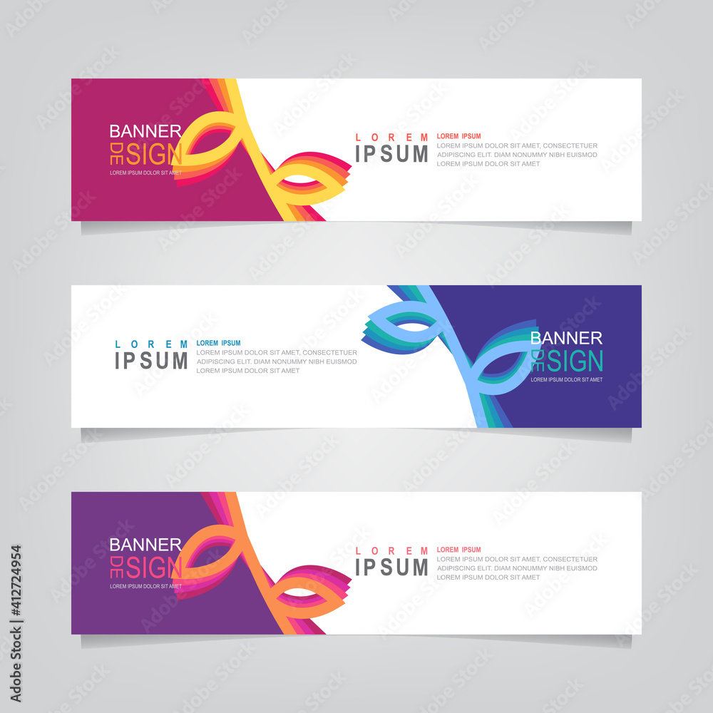 Fototapete vector abstract web banner design template. collection of web banner template. abstract geometric we