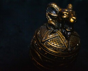 satanic goat head incense holder statue