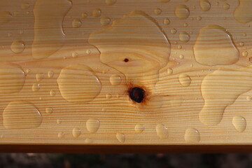 raindrops on  wood
