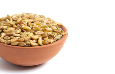 Freekeh Grain on a White Background