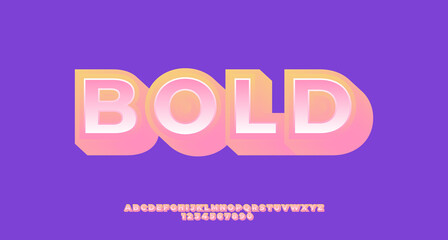 3d bold text effect, suitable for flyer, poster, headline, logotype, monogram