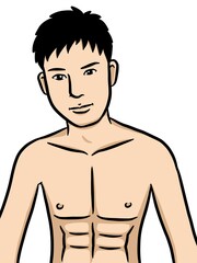 Fototapeta premium cartoon cute man on white background