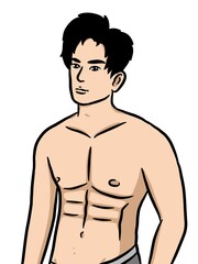 Fototapeta premium cartoon cute man on white background